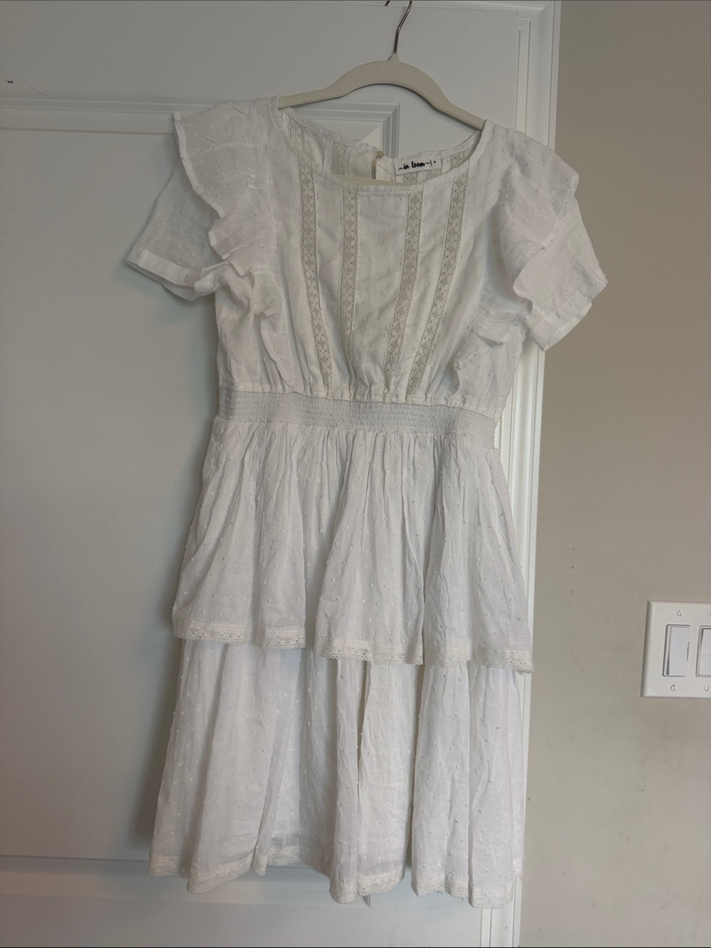 White Eyelet Tiered Dress - Boutique Brand